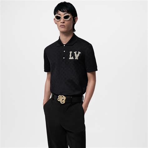 Cotton Pique Polo With Embroidered LV Patch .